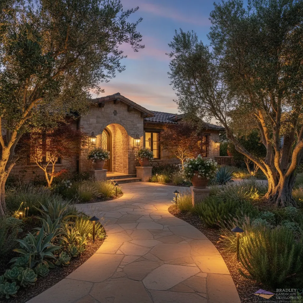 Evening Grounds — Landscape Lighting by Bradley Landscape